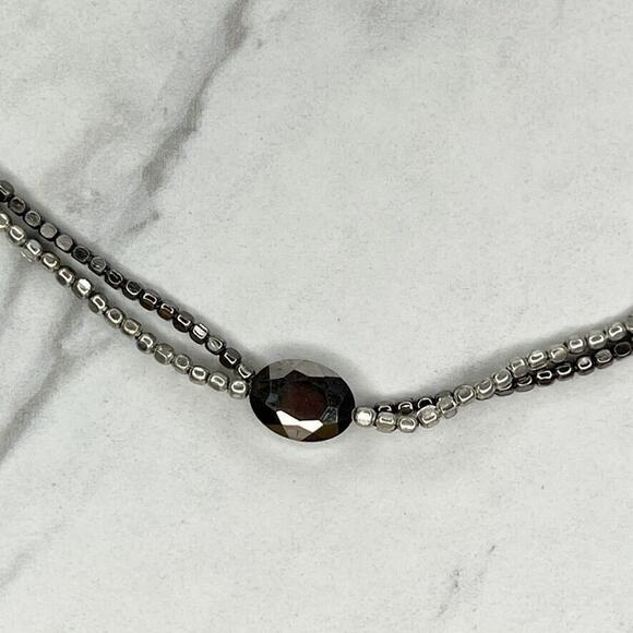 Chico's Silver Tone Box Beaded Double Strand Necklace - Picture 8 of 11